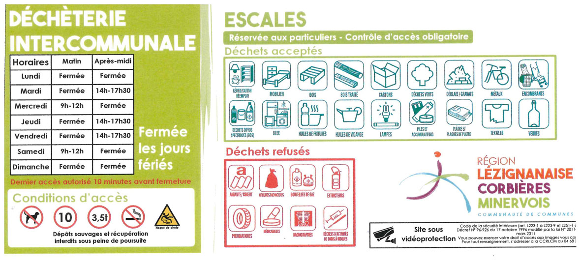 Informations sur les déchetteries