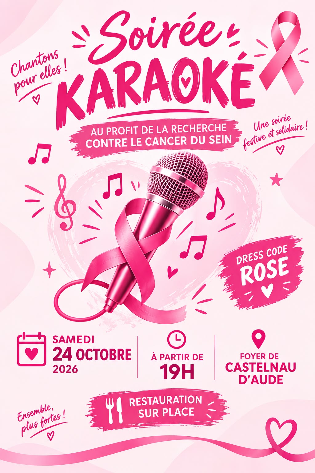 Soirée Karaoké au profit d'Octobre Rose
